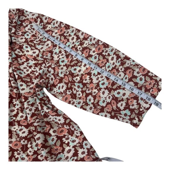 Croft & Barrow Womens Plus SZ 3X Floral Print Blouse 3/4 Sleeve 1/2 Button Front - Picture 7 of 13